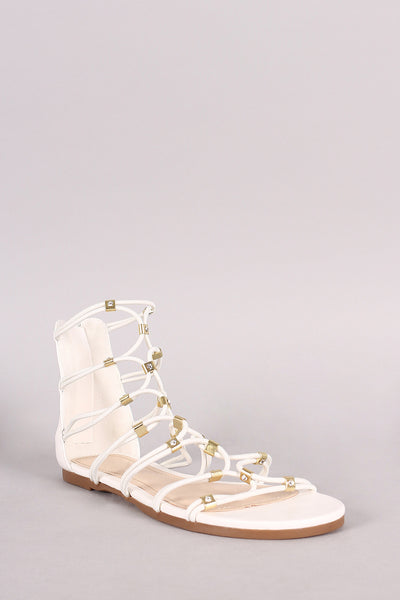 Loryn - Strappy Leather Flat Sandal