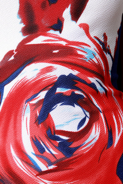 Abstract Spiral Floral Strapless Bodycon Dress