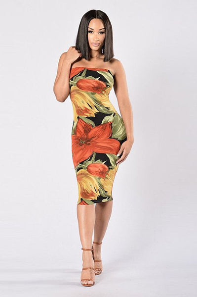 Flo- Floral Printed Mini Dress