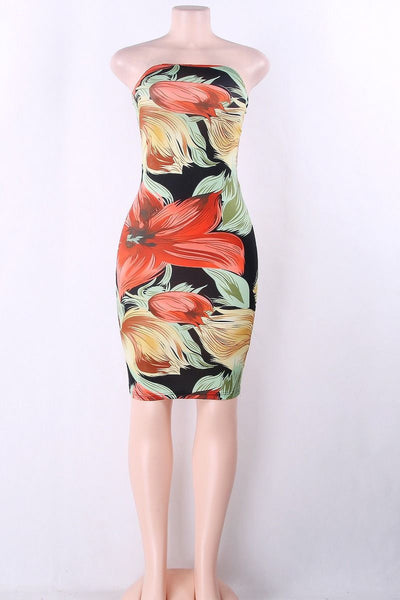 Flo- Floral Printed Mini Dress
