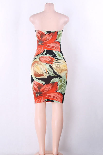 Flo- Floral Printed Mini Dress