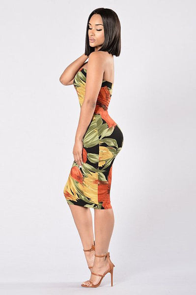 Flo- Floral Printed Mini Dress