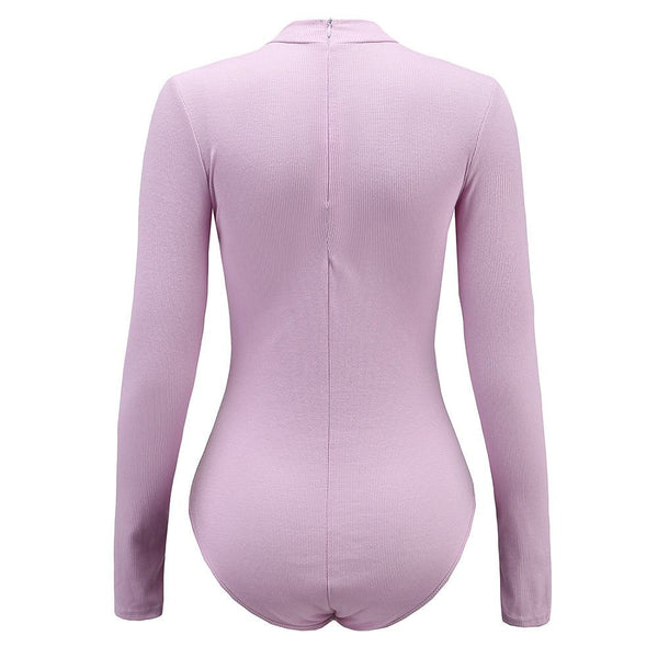 Laced up Long-Sleeves Sexy Bodysuit