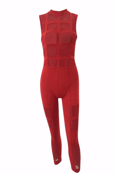 Caged in Mesh Jumpsuit