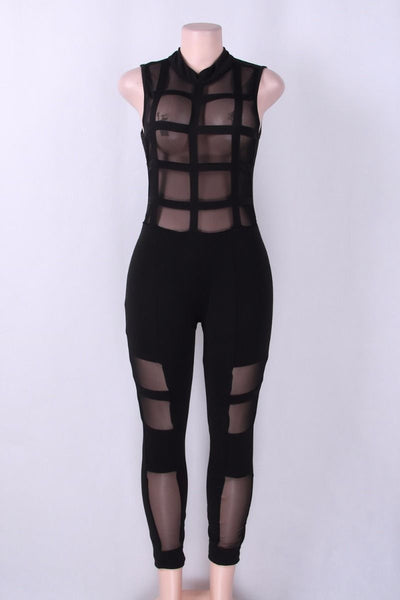 Caged in Mesh Jumpsuit
