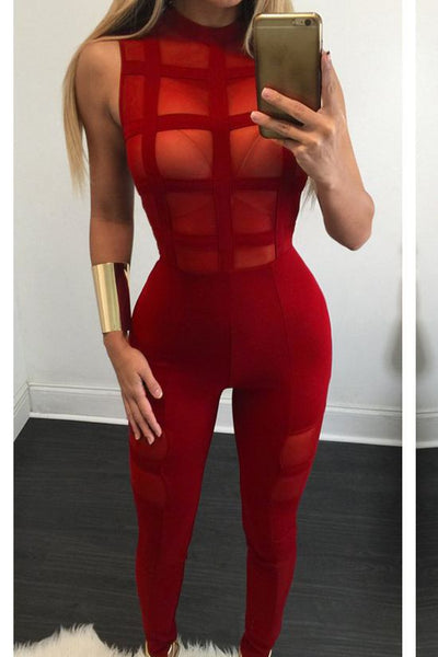 Caged in Mesh Jumpsuit