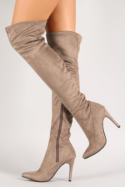 Josee -  Vegan Suede Stiletto Over-The-Knee Boot