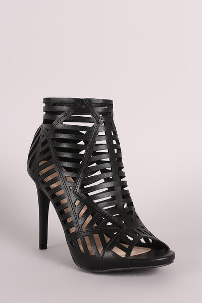 Shia - Caged Peep Toe Stiletto Heel