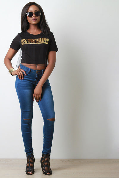 Classic 5-Pocket Slit Knee Skinny Jeans