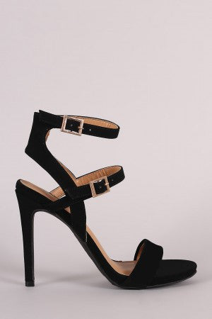 Shidrea - Triple Straps Single Sole Heel