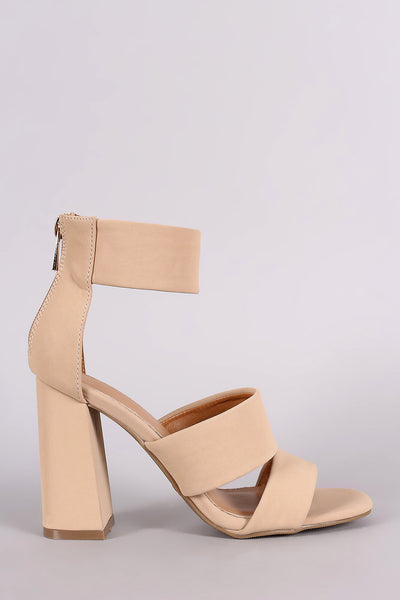 Double Band Ankle Cuff Chunky Heel