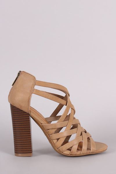 Dionee - Strappy Cage Chunky Heel