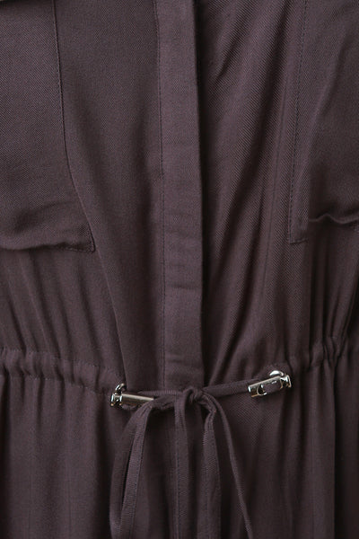 Button-Up Double Pocket Maxi Dress