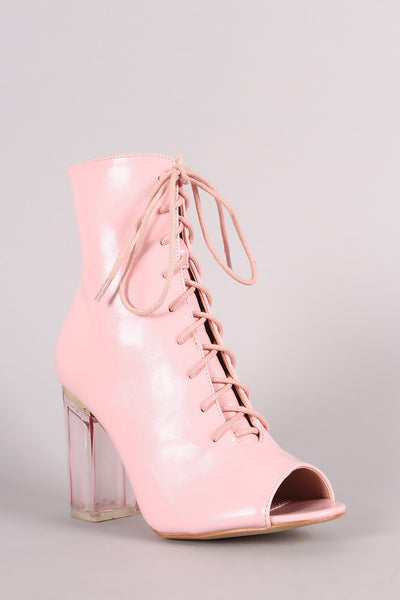 Gigi - Lucite Heeled Ankle Boots