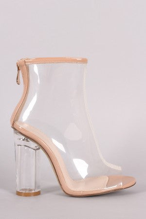 Brooke - Lucite Heel Ankle Boots