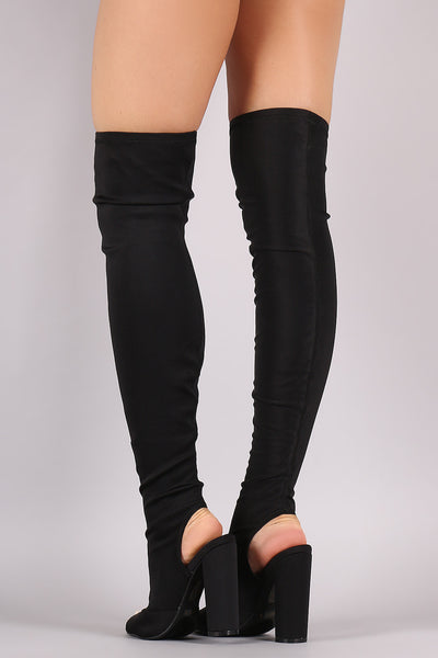 Darci -  Chunky Heeled Over The Knee Boots