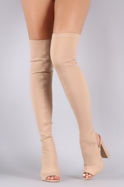 Darci -  Chunky Heeled Over The Knee Boots