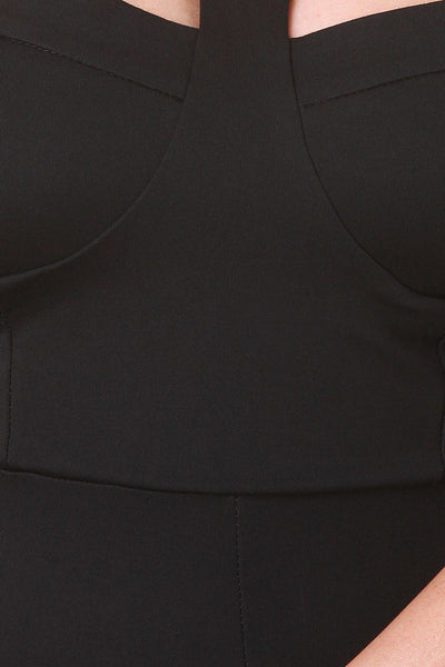 Cutout Sleeveless Fitted Choker Jumpsuit