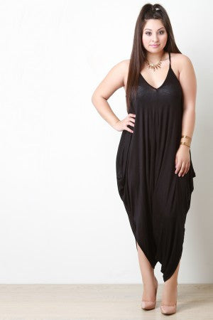 Draped Spaghetti Strap Romper