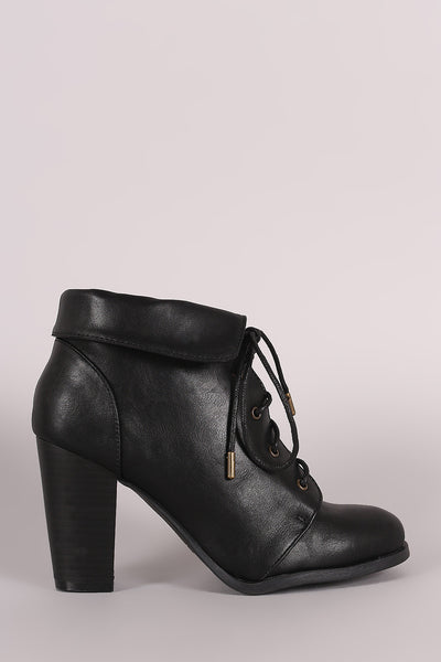 Farra - Folded Cuff Chunky Heel Booties