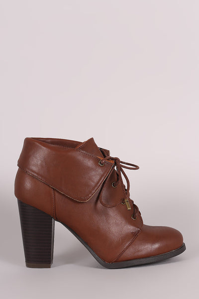 Farra - Folded Cuff Chunky Heel Booties