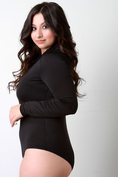 Crisscross V-Neck Long Sleeve Bodysuit