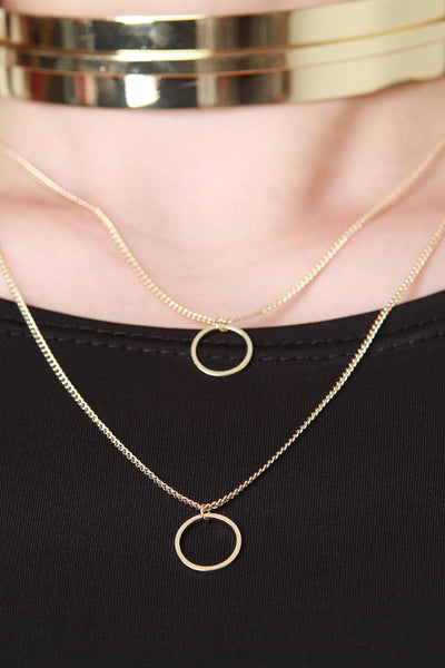 Dainty Chain And Banded Collar Necklace