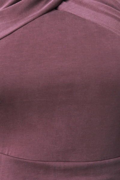 Cutaway Halter Asymmetrical Surplice Dress