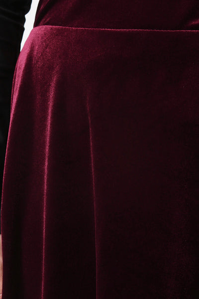 Velvet A-Line Midi Skirt