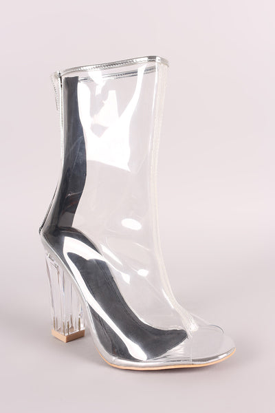 Miyli - Metallic Trim Chunky Lucite Heeled Ankle Boots