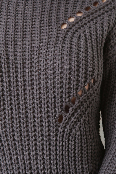 Shredded Spine Knitted Maxi Sweater